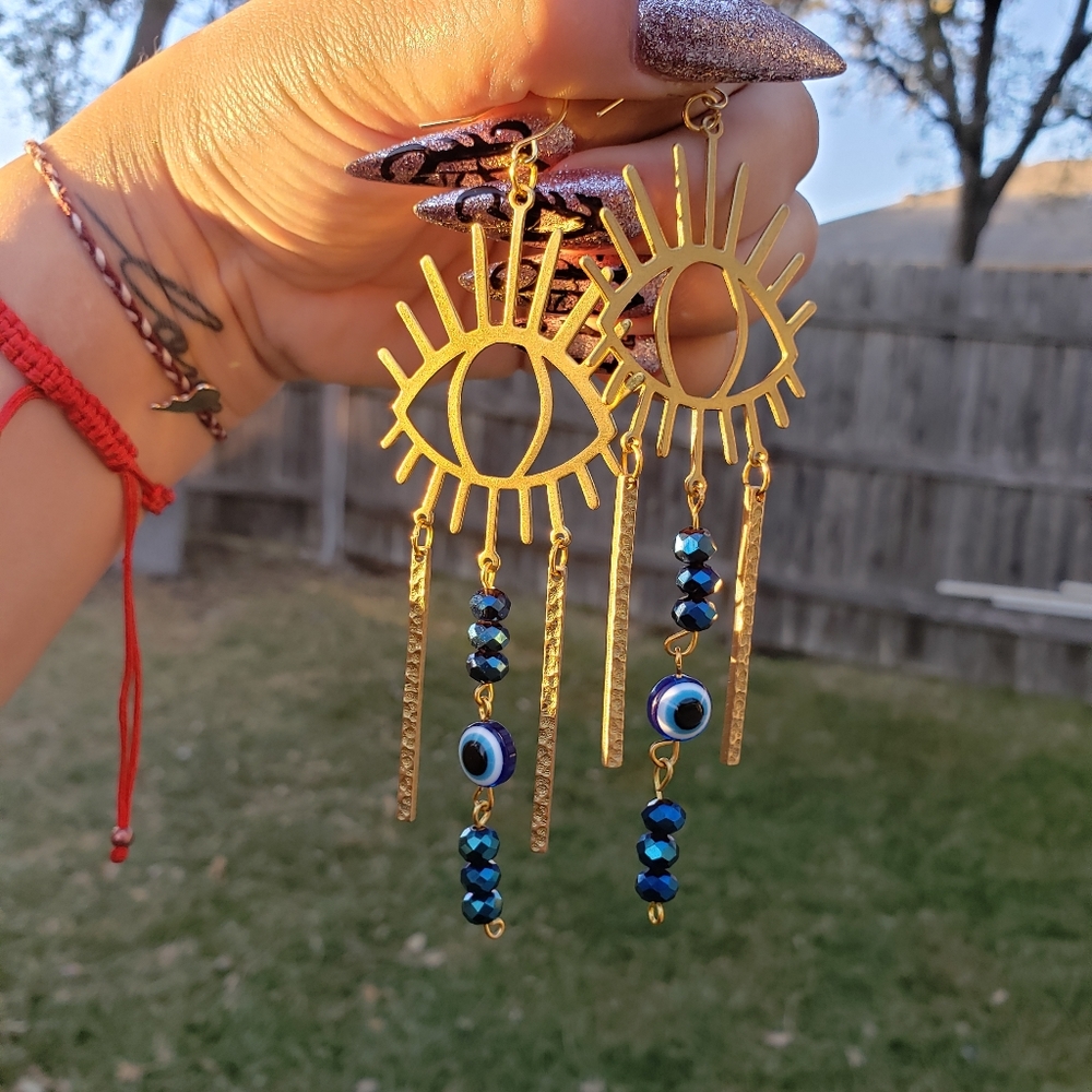 Evil eye earrings